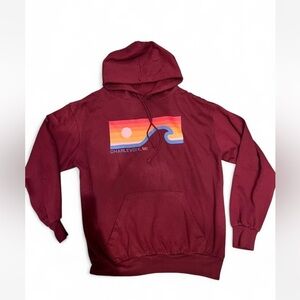 MV Sport Maroon Hoodie with Graphic Design Charlevoix MI